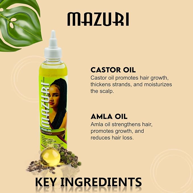 Mazuri Braid Oil for Hair & Scalp - Hydration 237ml - Image 3