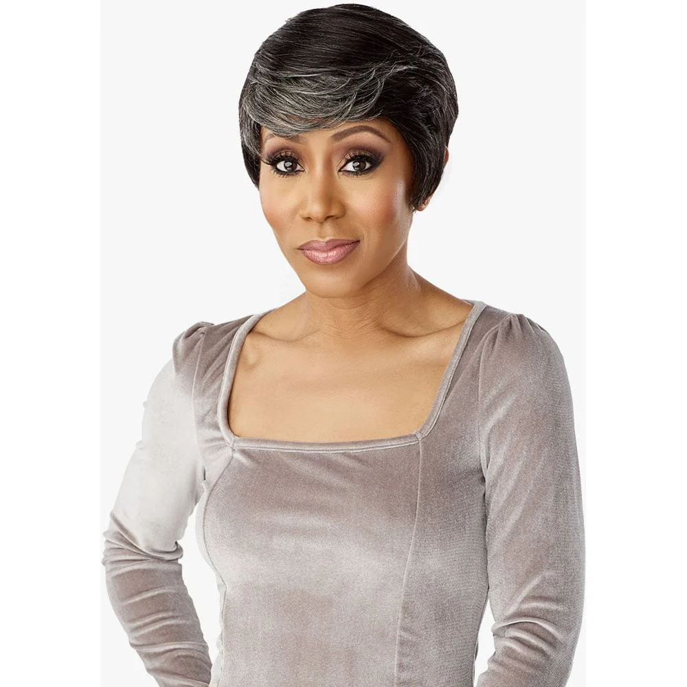 Sensationnel Empire Human Hair Salt & Pepper Full Wig - Denia - Image 6